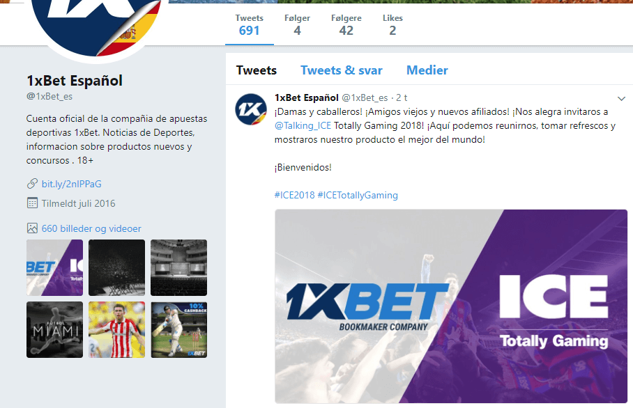 Redes Sociales en 1xbet